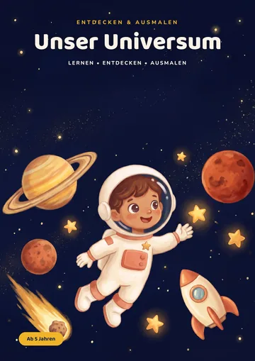 Cover des Malbuchs Entdecken & Ausmalen: Unser Universum