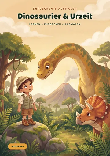 Cover des Malbuchs Entdecken & Ausmalen: Dinosaurier & Urzeit