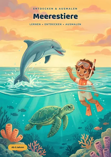 Cover des Malbuchs Entdecken & Ausmalen: Meerestiere