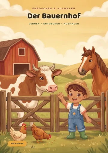 Cover des Malbuchs Entdecken & Ausmalen: Der Bauernhof
