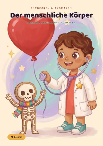 Cover des Malbuchs Entdecken & Ausmalen: Der menschliche Körper