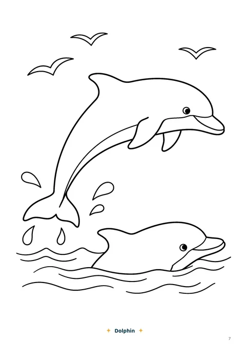 Sample page from Ocean Animals: Dolphin