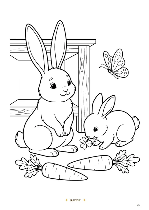 Sample page from Farm Animals: Bunny