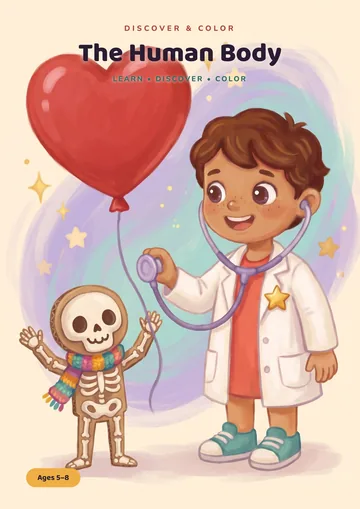 Cover of the coloring book Discover & Color: The Human Body