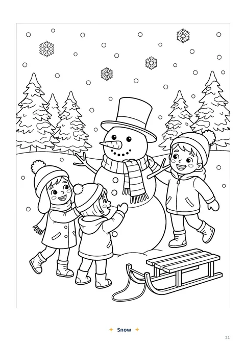Sample page from Weather & Nature: Snowman