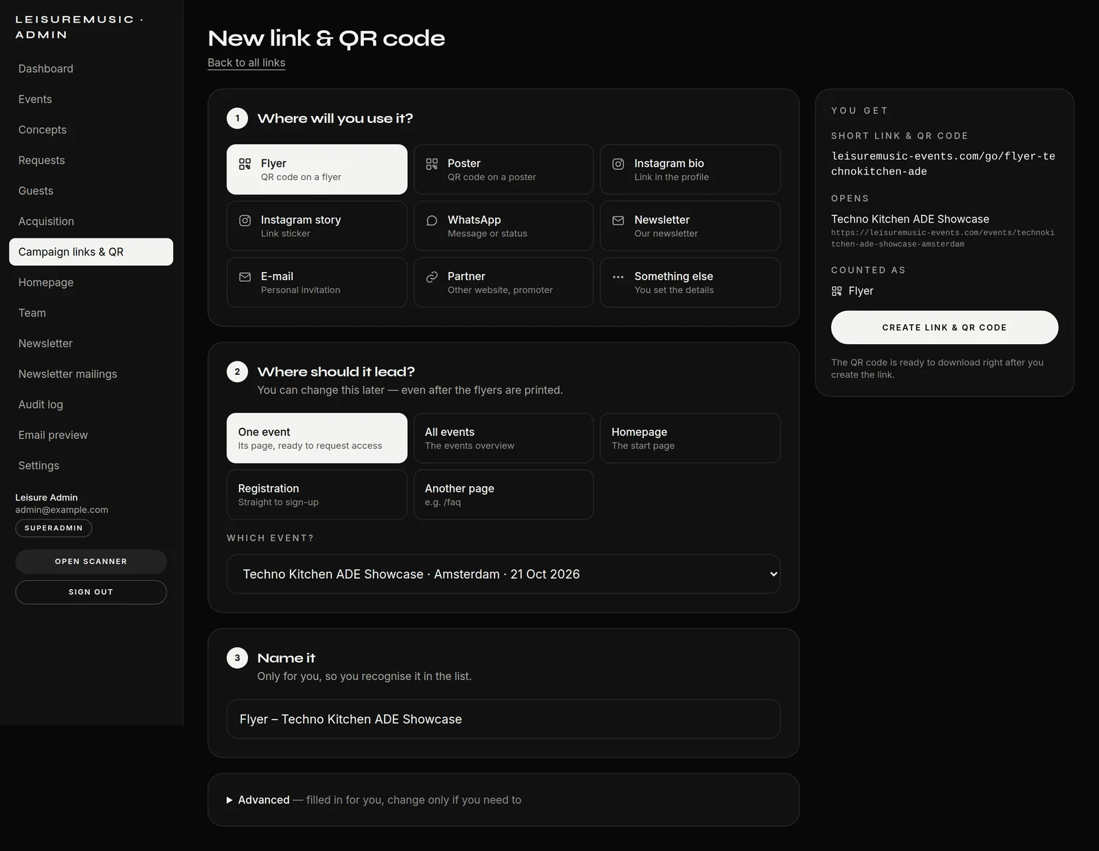 A new link in three questions: where, where to, what to call it