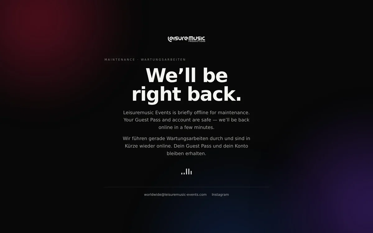 A maintenance page instead of a server error