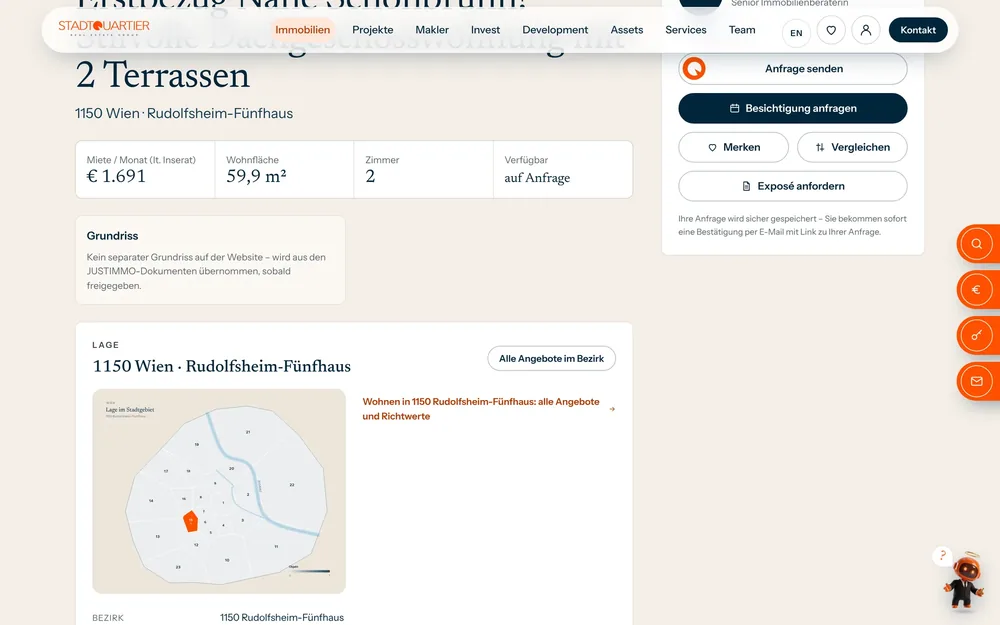 Eckdaten, Grundriss, Lage und Besichtigungsanfrage