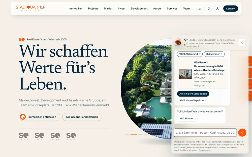 Ori stellt die Suche ein und zeigt passende Angebote